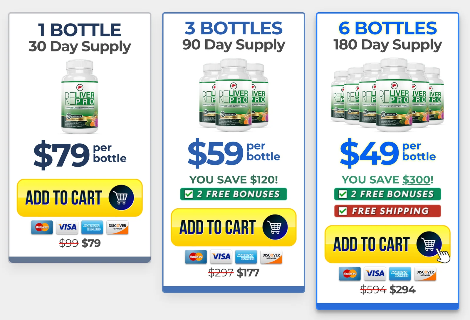 Reliver Pro order page